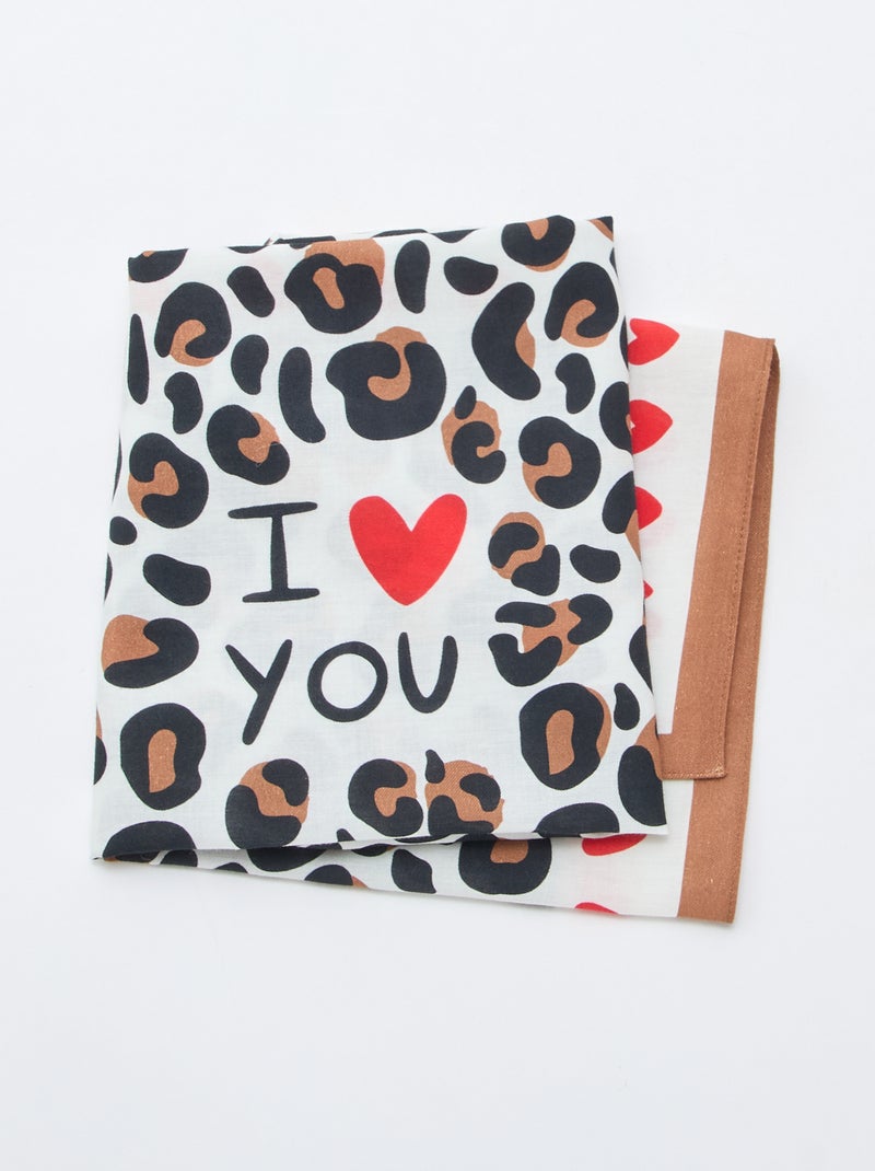 Foulard stampato quadrato (65x65 cm) 'Agathe Sorlet x Kiabi' - San Valentino Bianco - Kiabi