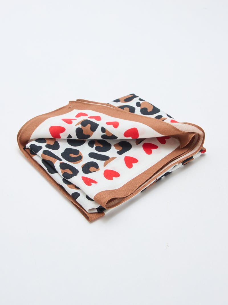 Foulard stampato quadrato (65x65 cm) 'Agathe Sorlet x Kiabi' - San Valentino Bianco - Kiabi