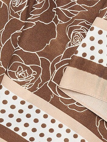 Foulard stampato \'rose\' e \'pois\'