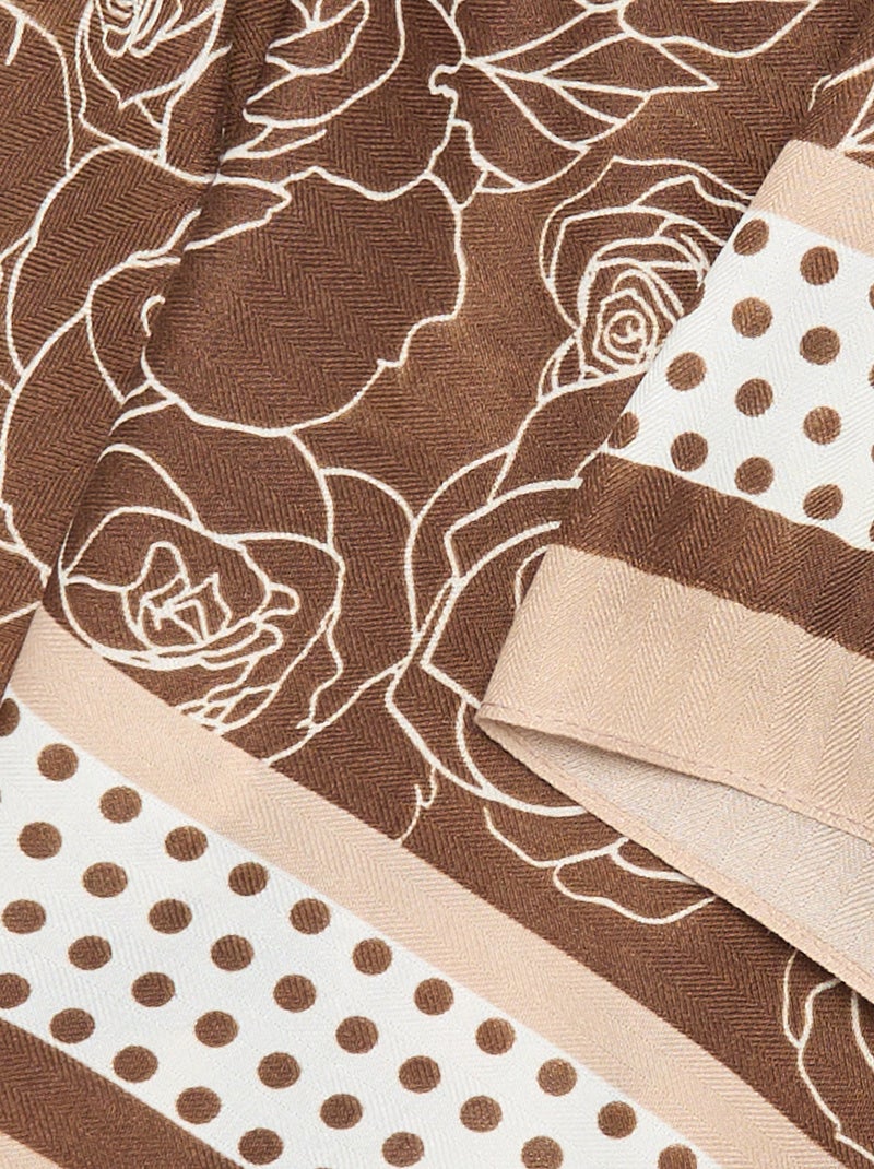 Foulard stampato \'rose\' e \'pois\' Marrone - Kiabi