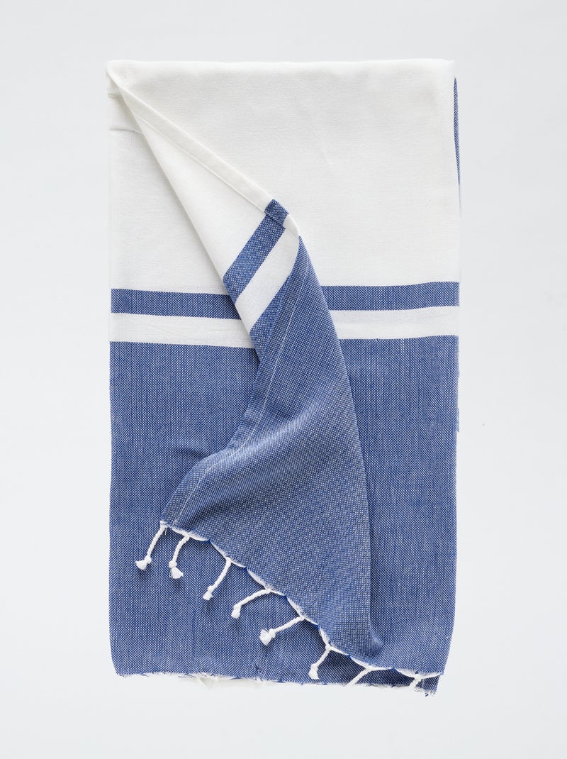 Fouta con frange (100x190 cm) BLU - Kiabi