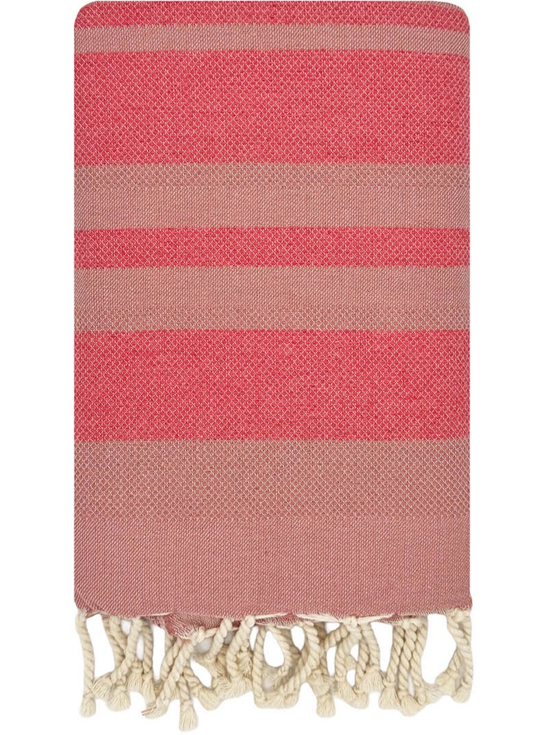 Fouta da spiaggia jacquard in cotone riciclato | Reva Rosa salmone - Kiabi