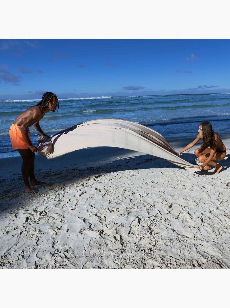 Fouta gigante in cotone riciclato | reva | reva Beige conchiglia - Kiabi