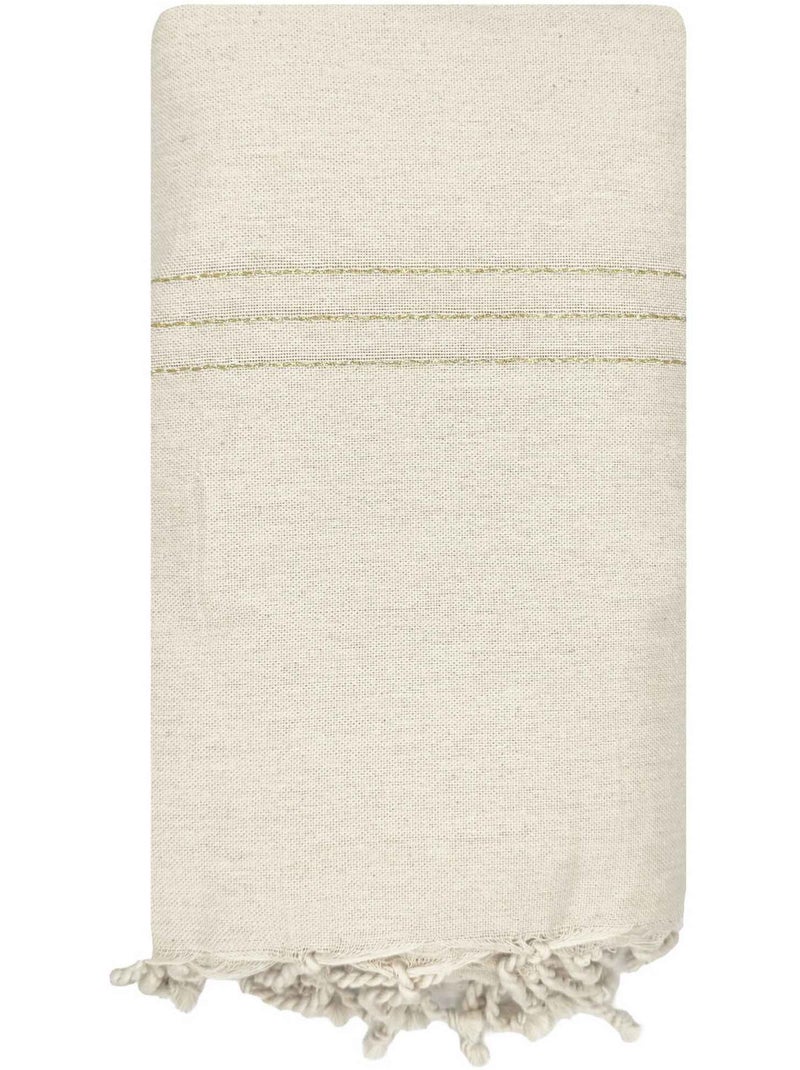 Fouta gigante in cotone riciclato | reva | reva Beige conchiglia - Kiabi