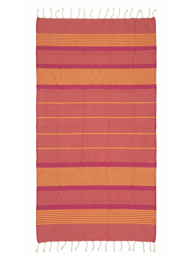 Fouta in cotone riciclato | reva Arancione corallo - Kiabi