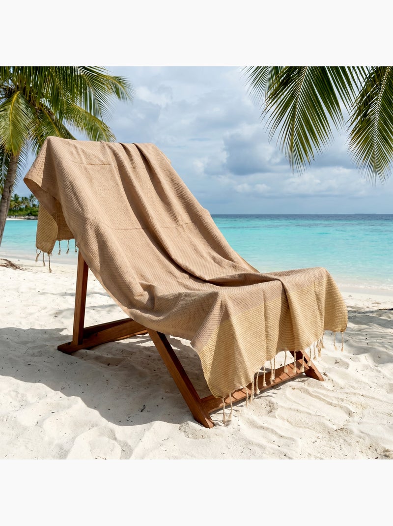 Fouta in cotone riciclato | reva | reva Beige - Kiabi