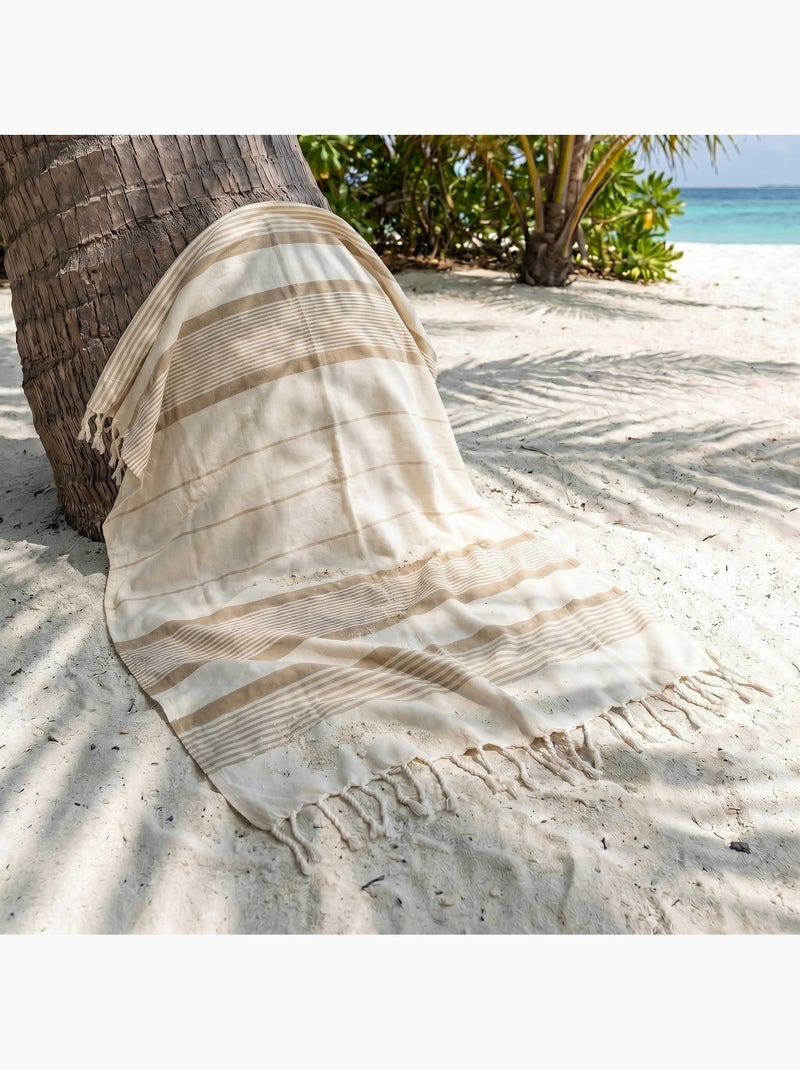 Fouta in cotone riciclato | reva | reva Beige - Kiabi