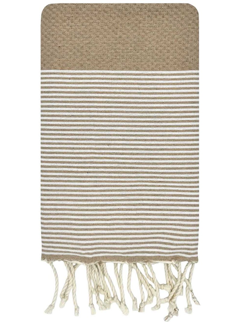Fouta in cotone riciclato | reva | reva Beige/Bianco - Kiabi