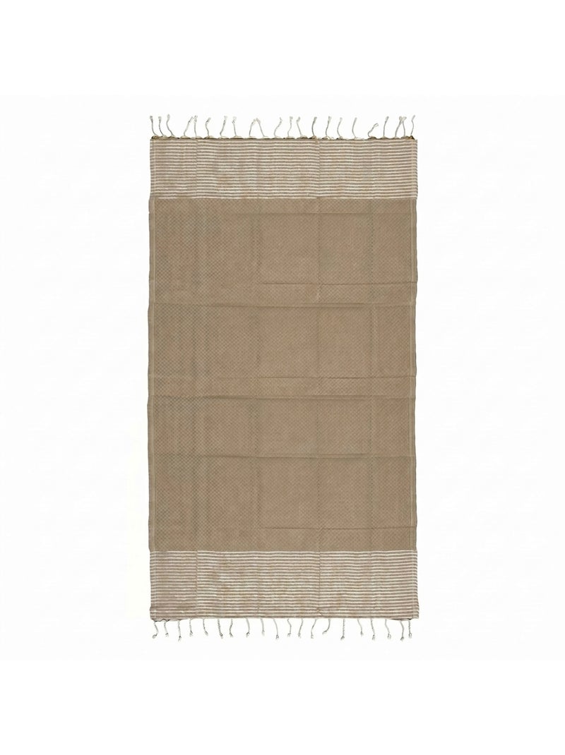 Fouta in cotone riciclato | reva | reva Beige/Bianco - Kiabi