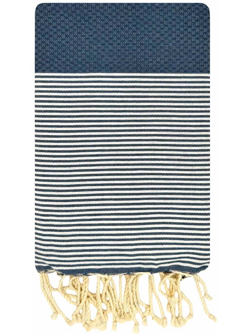 Fouta in cotone riciclato | reva | reva Bianco Blu - Kiabi
