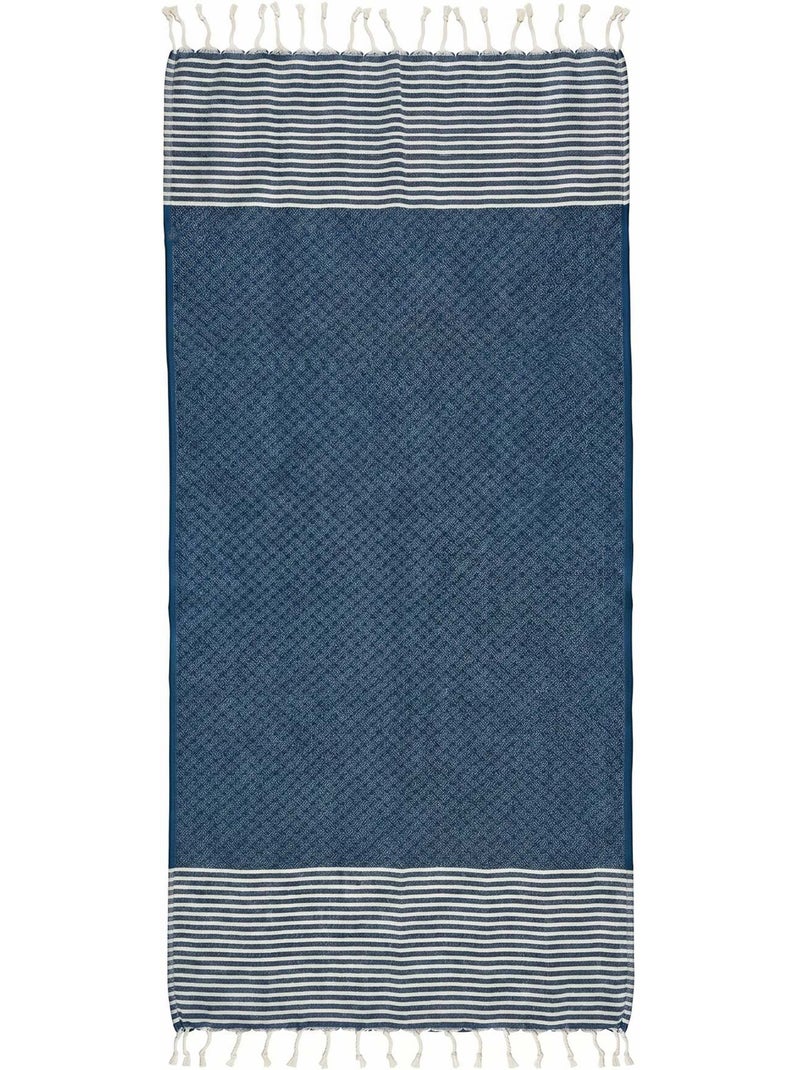 Fouta in cotone riciclato | reva | reva Blu - Kiabi