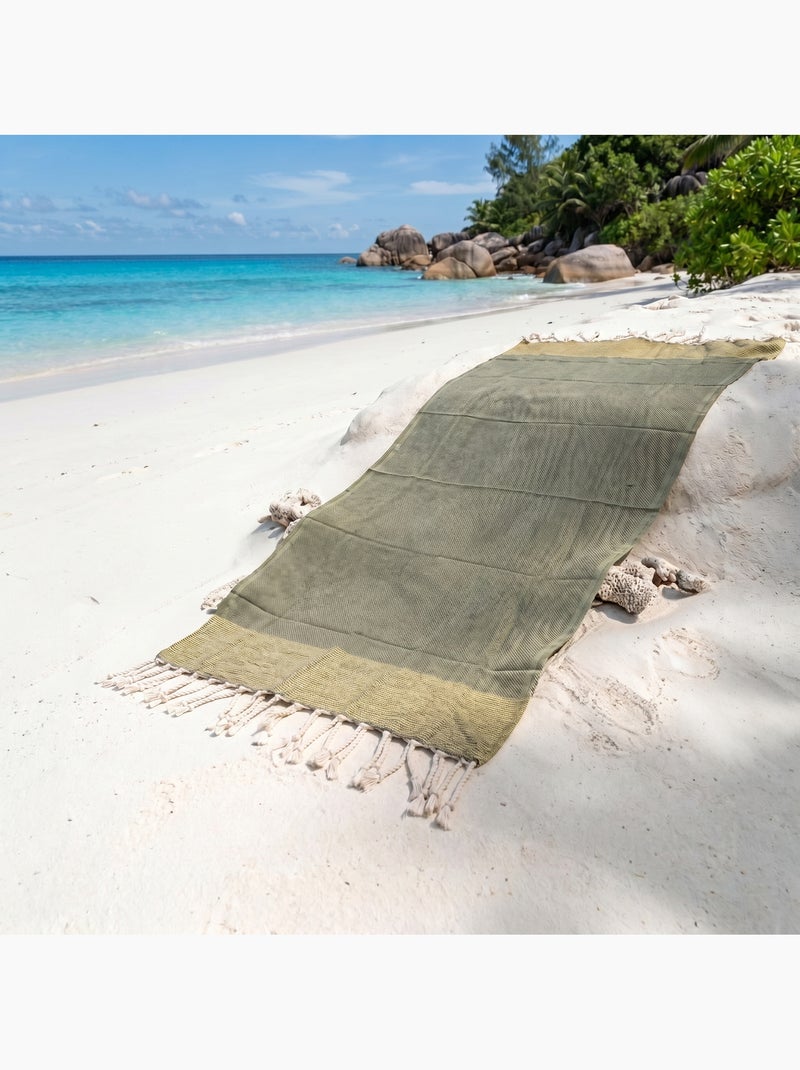 Fouta in cotone riciclato | reva | reva Cachi - Kiabi