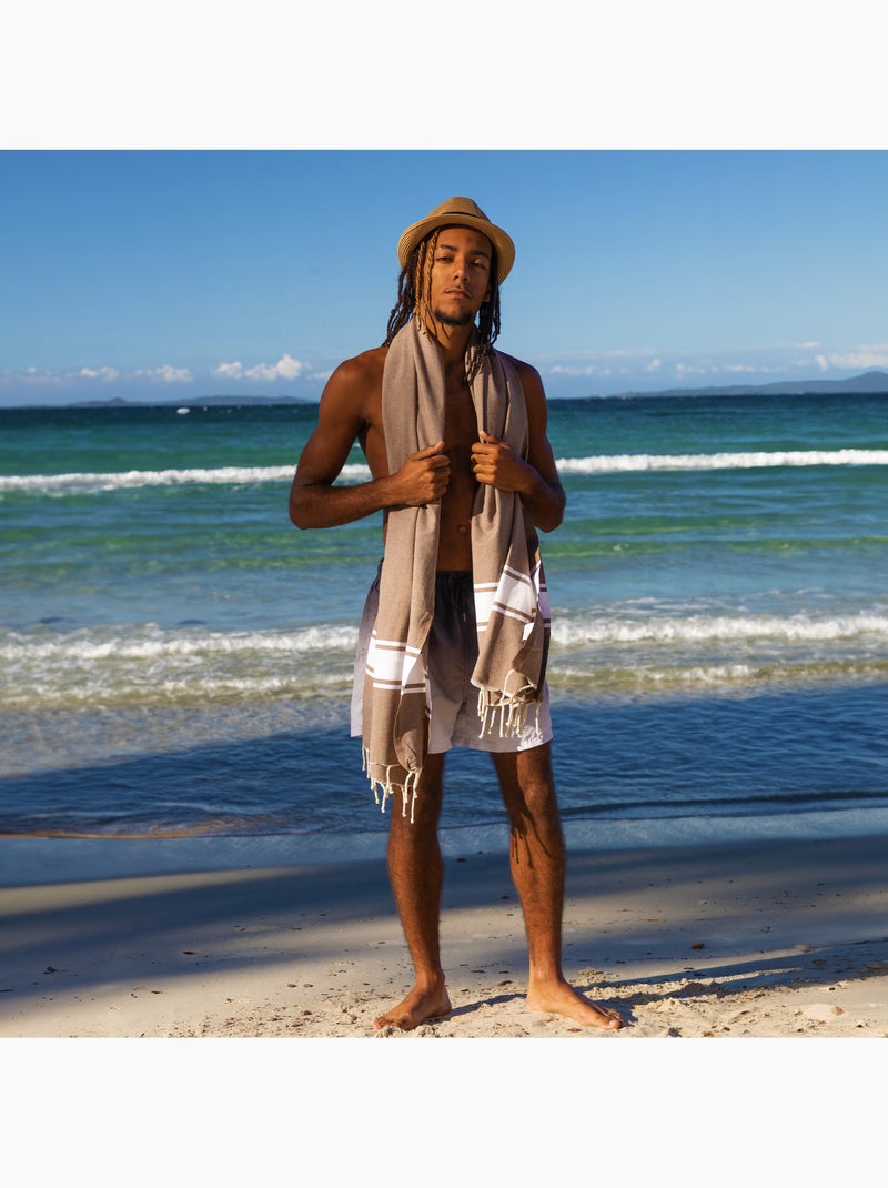 Fouta in cotone riciclato | reva | reva Grigio tortora - Kiabi