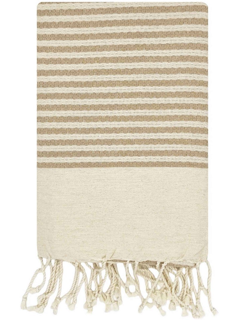 Fouta in cotone riciclato | reva | reva Marrone nocciola - Kiabi