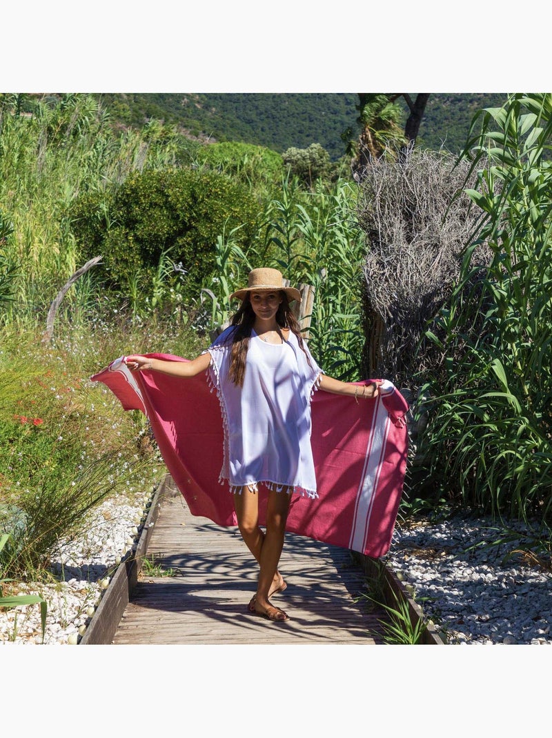 Fouta in cotone riciclato | reva | reva Rosa fucsia - Kiabi