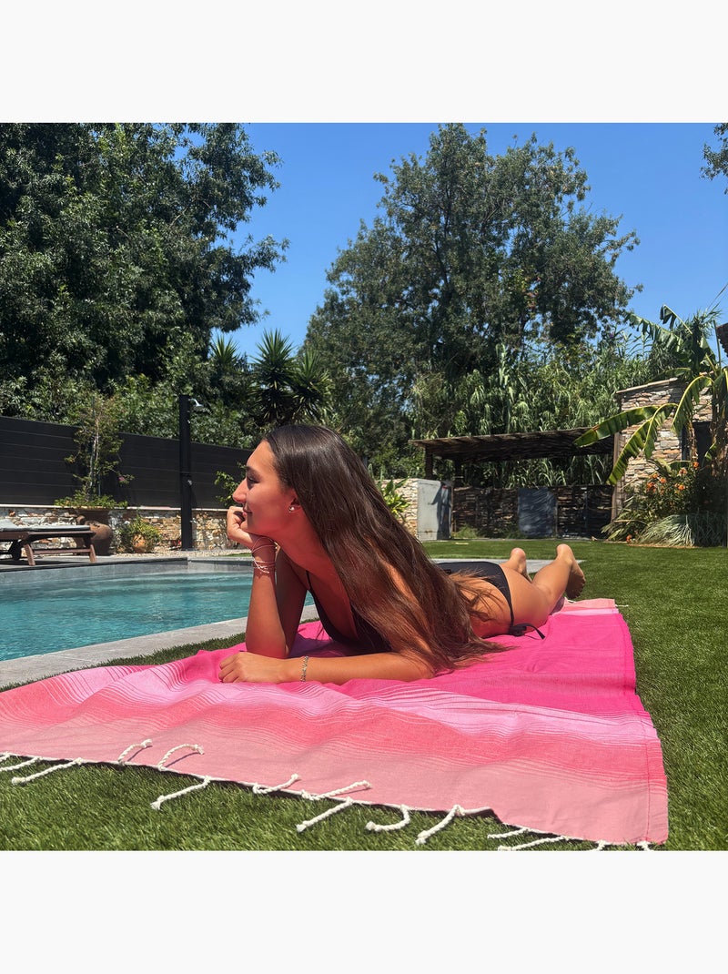 Fouta in cotone riciclato | Reva Rosa fucsia - Kiabi