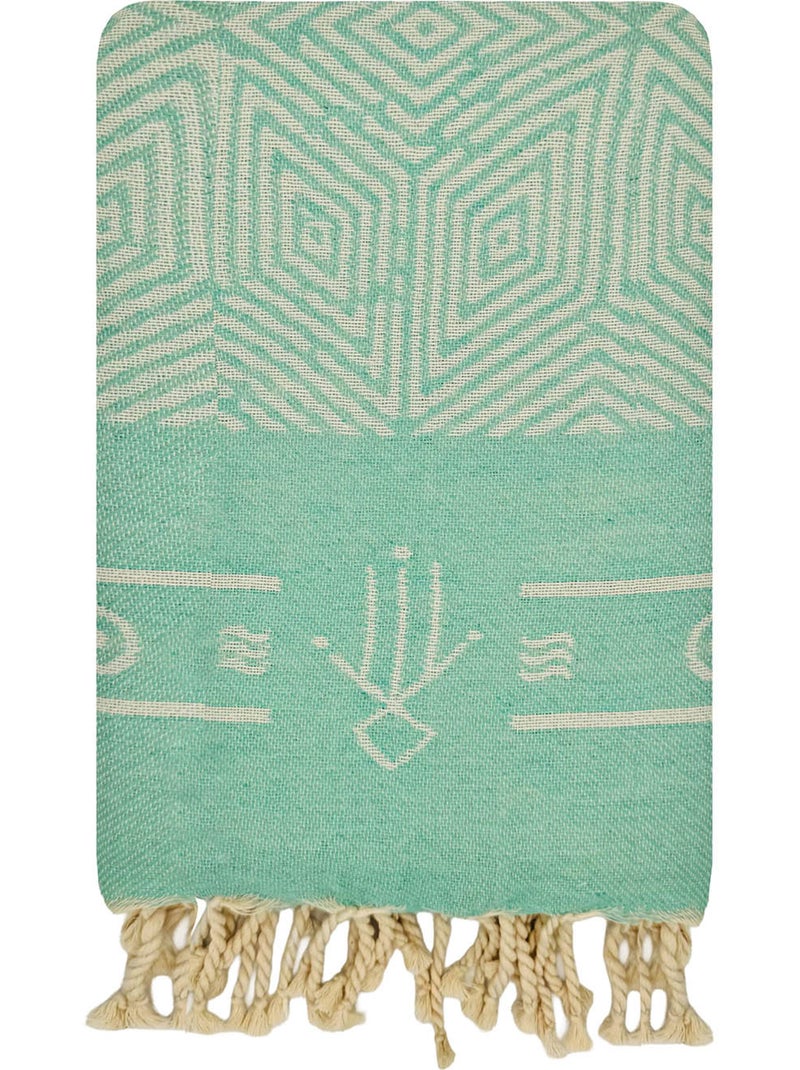 Fouta reversibile in cotone riciclato | Reva Turchese - Kiabi