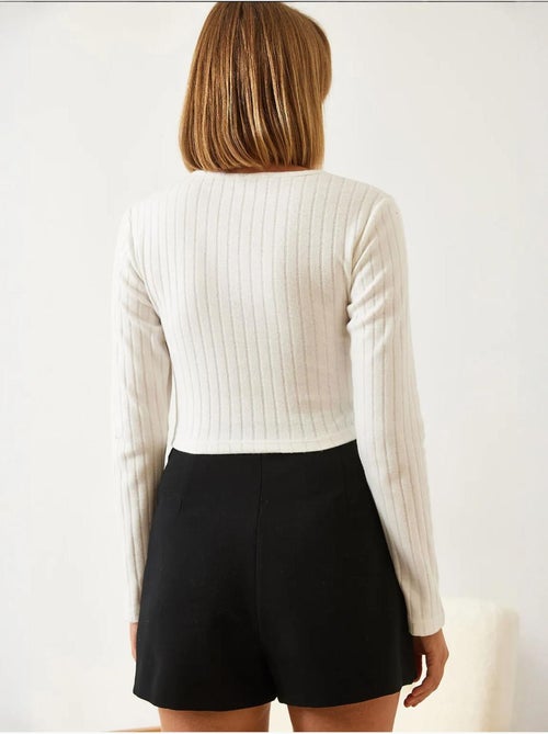 Front piped crop blouse lucci - Kiabi Front piped crop blouse lucci - Kiabi