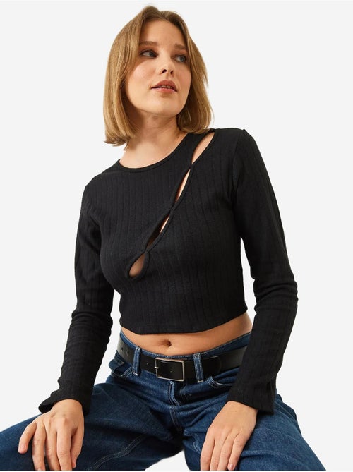 Front piped crop blouse lucci - Kiabi Front piped crop blouse lucci - Kiabi