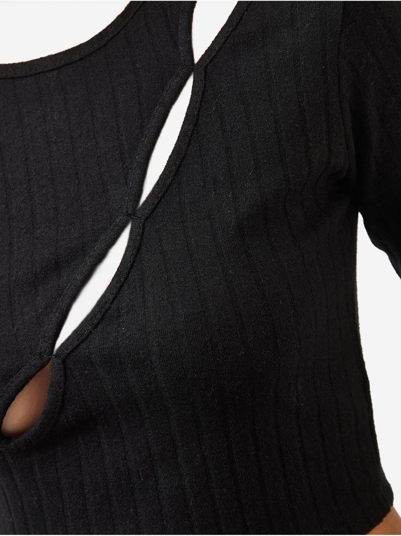 Front piped crop blouse lucci Nero - Kiabi