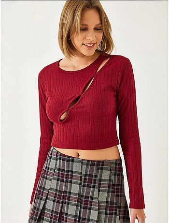 Front piped crop blouse lucci