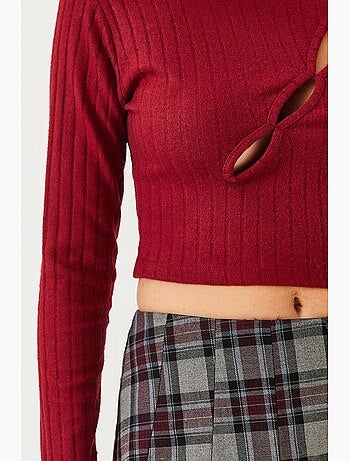 Front piped crop blouse lucci