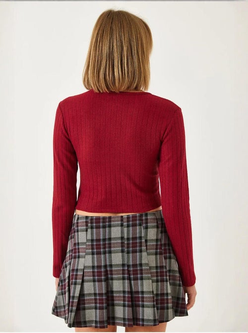 Front piped crop blouse lucci - Kiabi Front piped crop blouse lucci - Kiabi