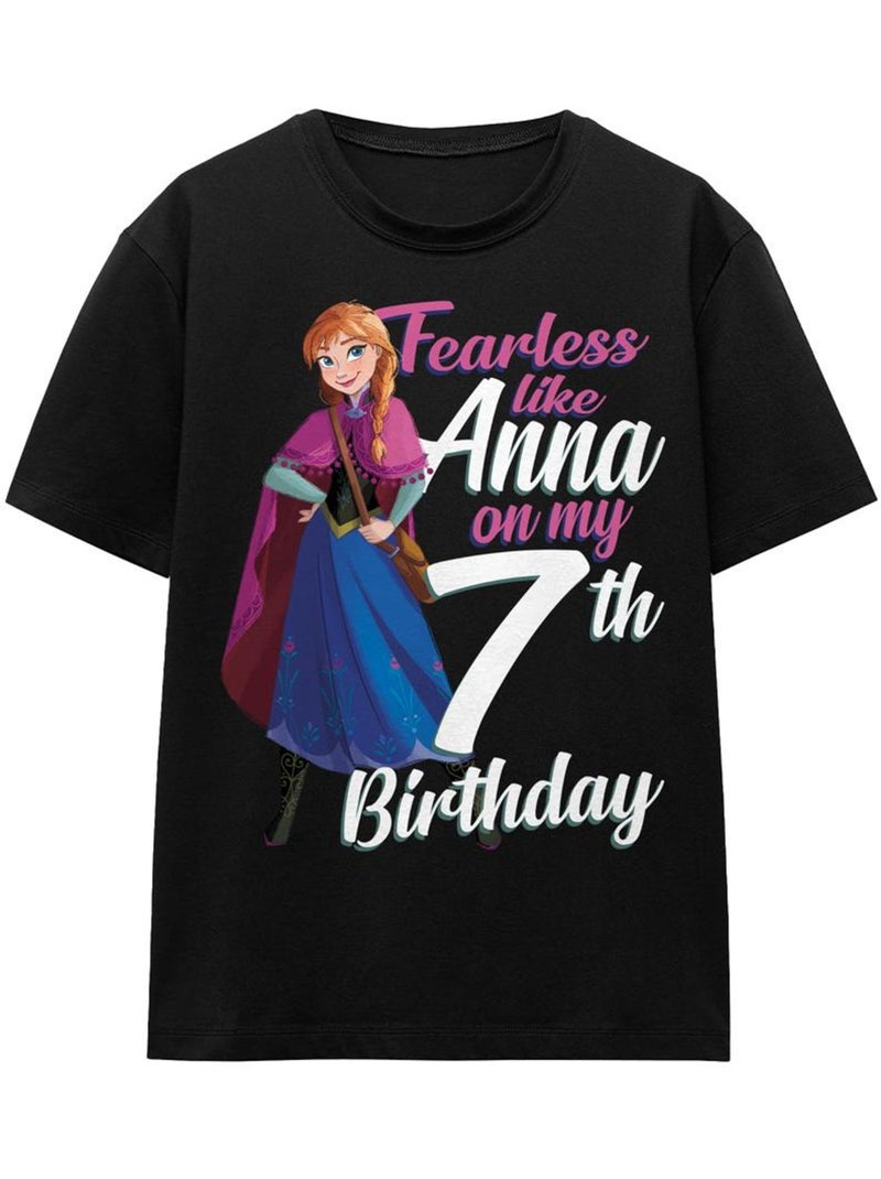 Frozen Fearless Like Anna Maglietta 7° Compleanno Adulto Unisex Nero - Kiabi