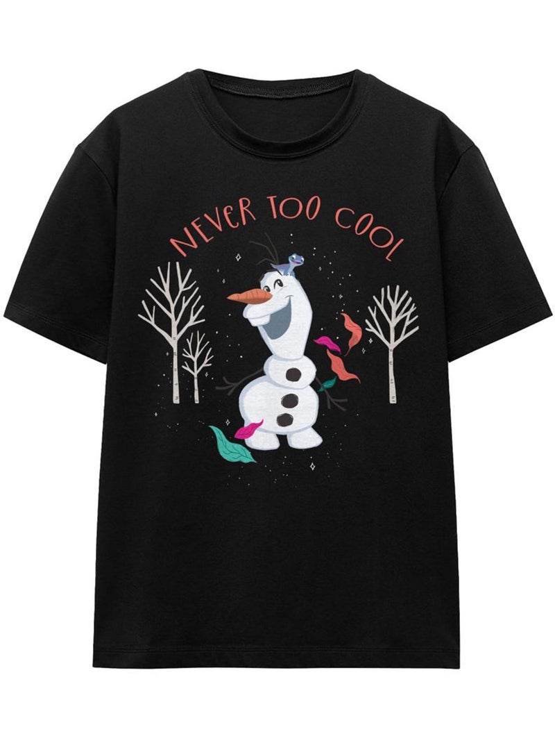 Frozen Never Too Cool Maglietta Olaf Adulto Unisex Nero - Kiabi