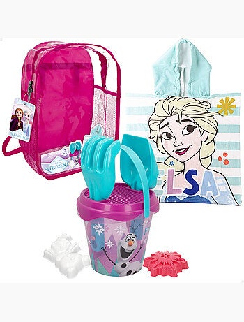 Frozen set di secchielli da spiaggia con accessori zaino e poncho