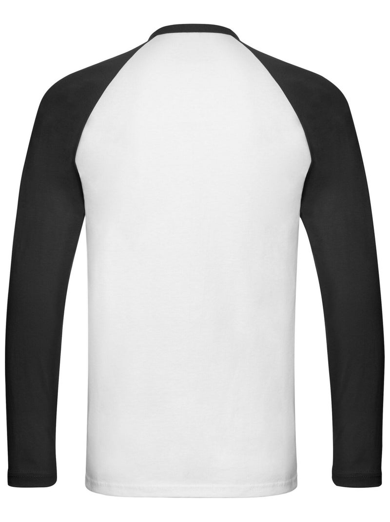 Fruit of the Loom Baseball Maglietta Manica Lunga Uomo Bianco Nero - Kiabi