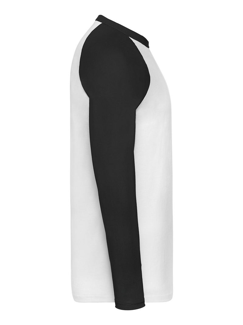 Fruit of the Loom Baseball Maglietta Manica Lunga Uomo Bianco Nero - Kiabi