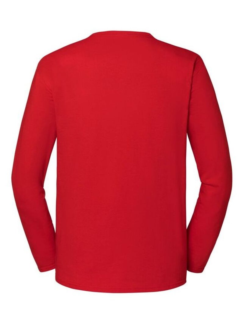 Fruit of the Loom Iconic 195 Premium Maglietta Manica Lunga Uomo Rosso - Kiabi
