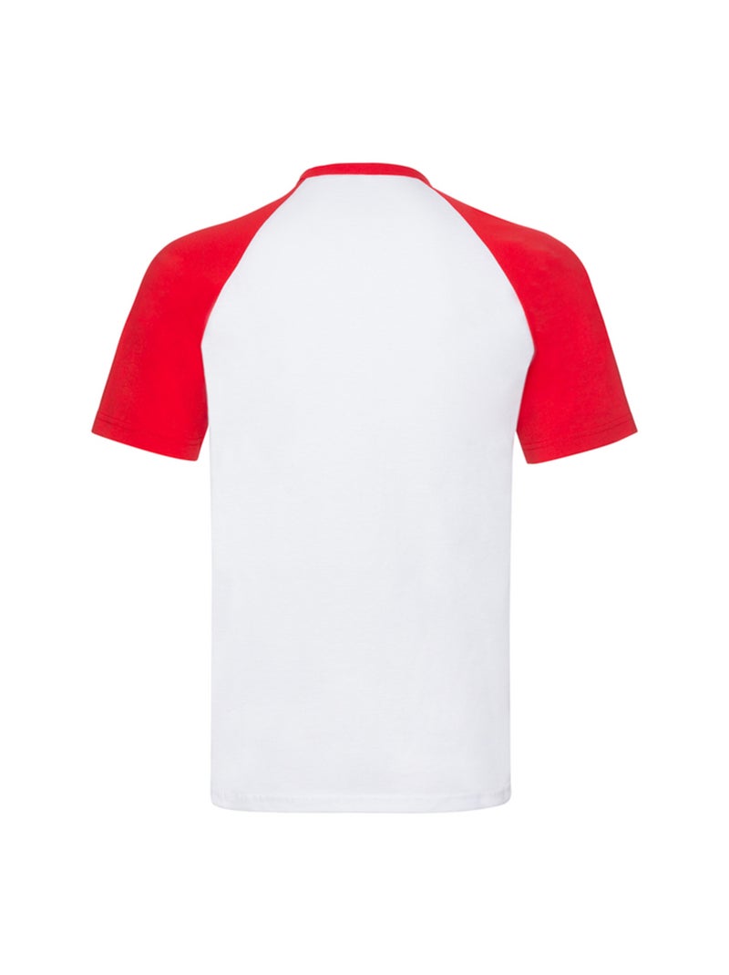 Fruit of the Loom Maglietta Baseball Maniche Corte Uomo Bianco/Rosso - Kiabi