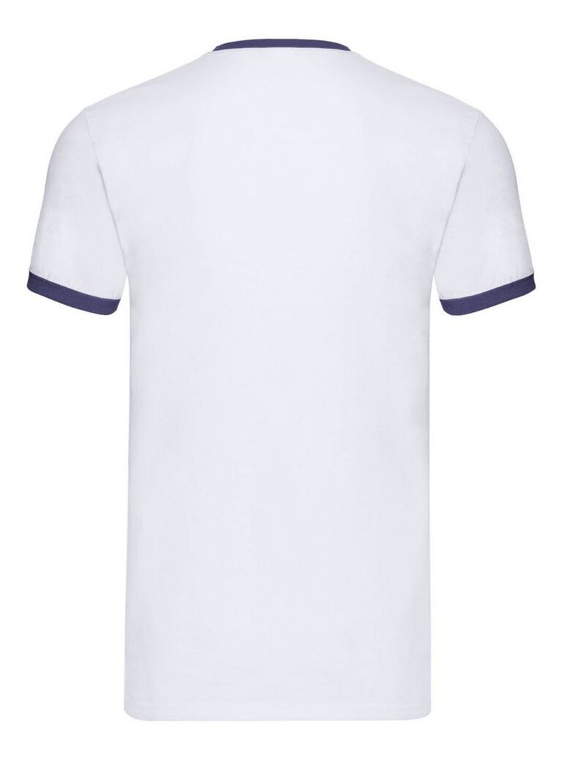 Fruit of the Loom Ringer Maglietta Uomo Bianco Blu - Kiabi