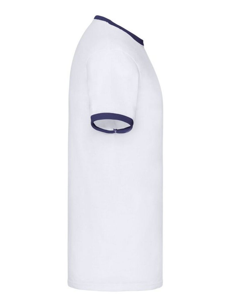 Fruit of the Loom Ringer Maglietta Uomo Bianco Blu - Kiabi