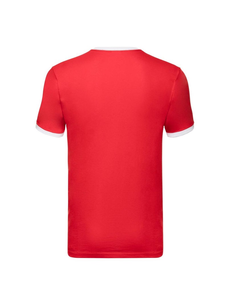 Fruit of the Loom Ringer Maglietta Uomo Bianco Rosso Bianco - Kiabi