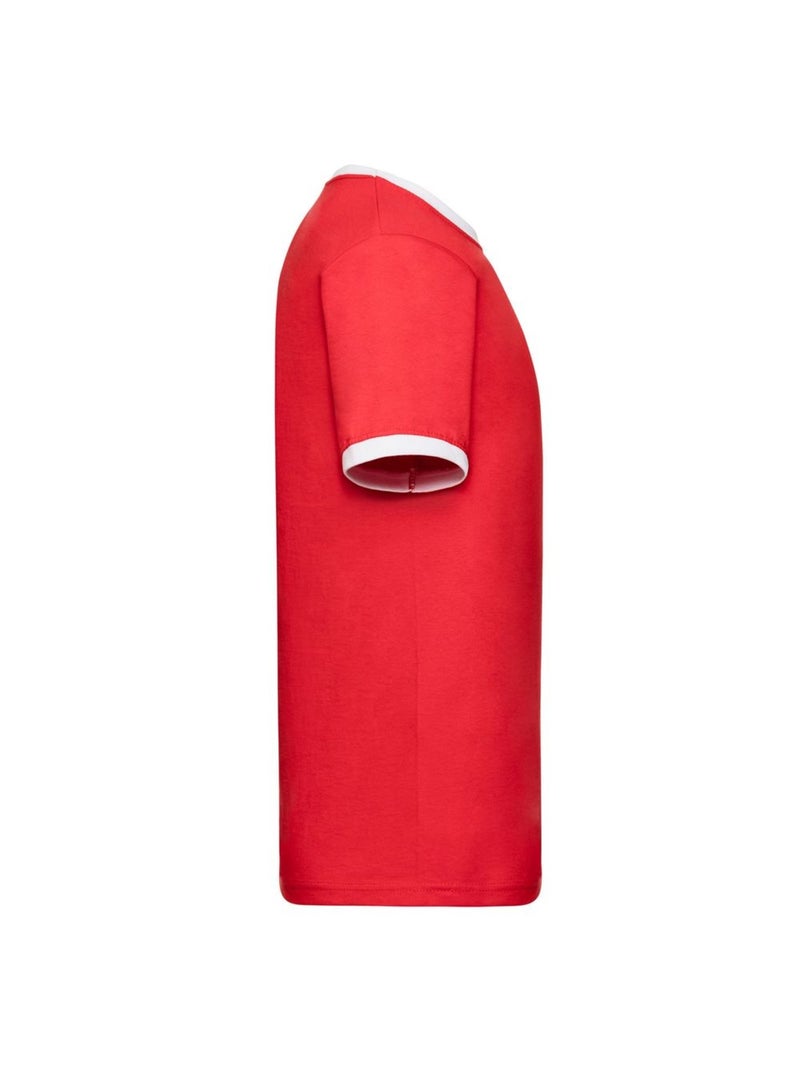 Fruit of the Loom Ringer Maglietta Uomo Bianco Rosso Bianco - Kiabi