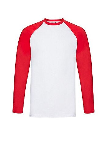 Fruit of the Loom Valueweight Maglietta Baseball Manica Lunga Uomo