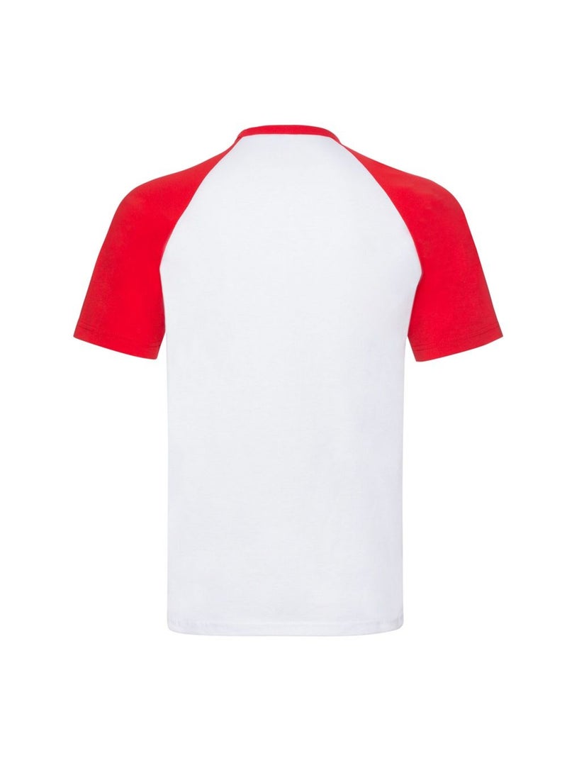 Fruit of the Loom Valueweight Maglietta Baseball Uomo Bianco/Rosso - Kiabi
