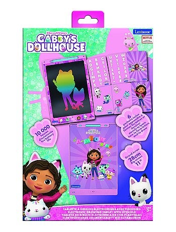 Gabby Dollhouse 11'' tavoletta E-ink multicolore per imparare a disegnare con gli stencil