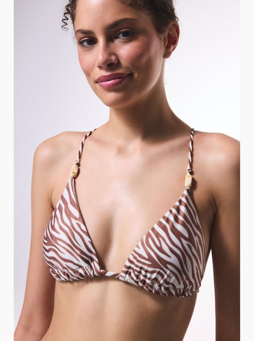 Gale top bikini triangolo con perline stampa zebra penti - Kiabi
