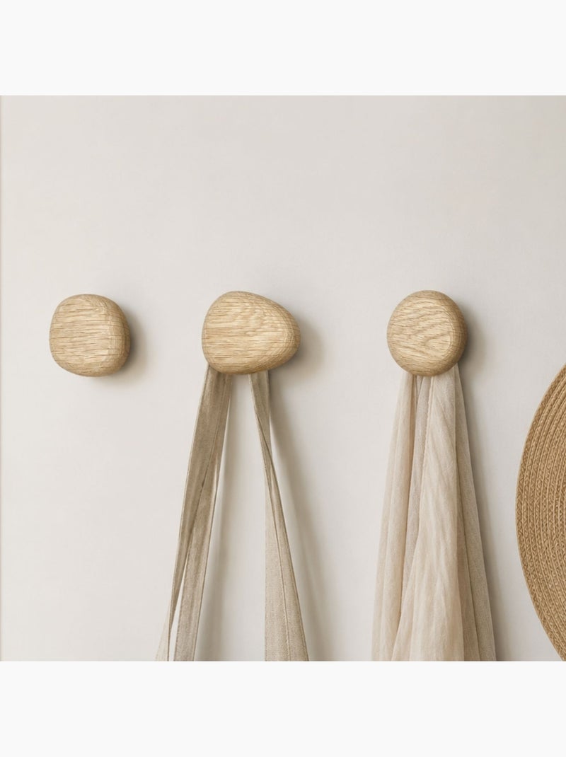 Ganci da parete in legno, forma organica Beige - Kiabi