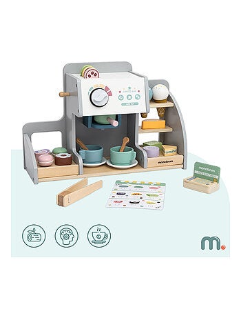 Gelateria in legno 2 in 1 con caffè e 70+ accessori bambini