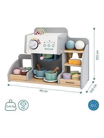 Gelateria in legno 2 in 1 con caffè e 70+ accessori bambini