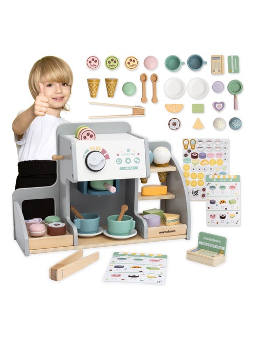 Gelateria in legno 2 in 1 con caffè e 70+ accessori bambini - Kiabi