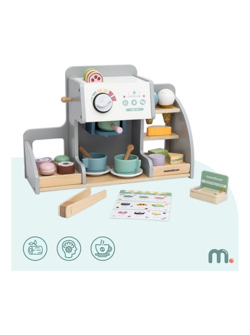 Gelateria in legno 2 in 1 con caffè e 70+ accessori bambini - Kiabi