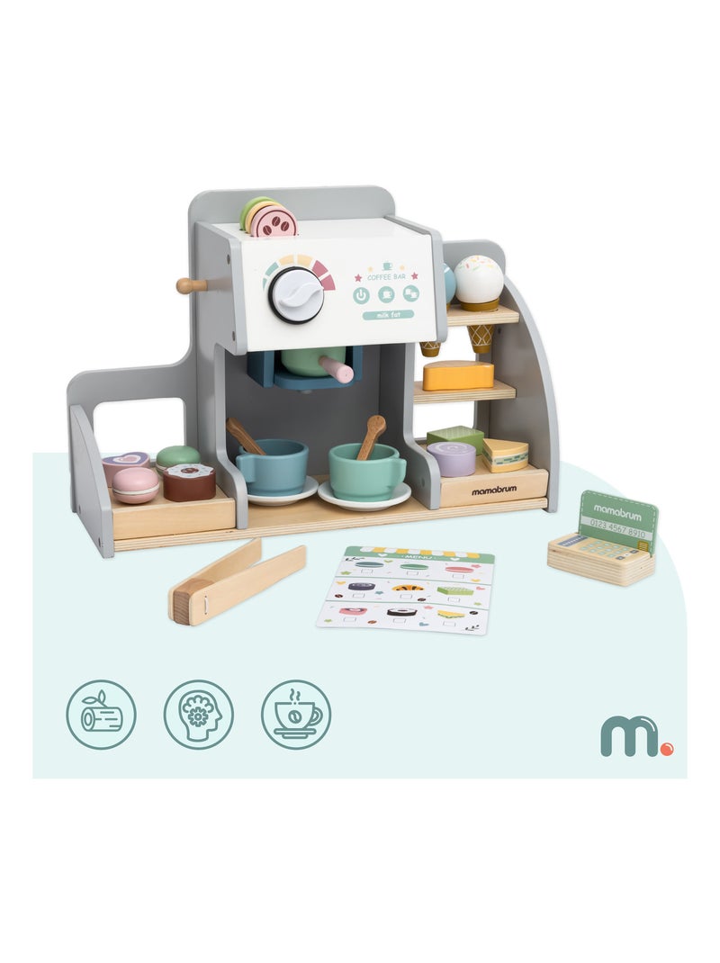 Gelateria in legno 2 in 1 con caffè e 70+ accessori bambini N/D - Kiabi