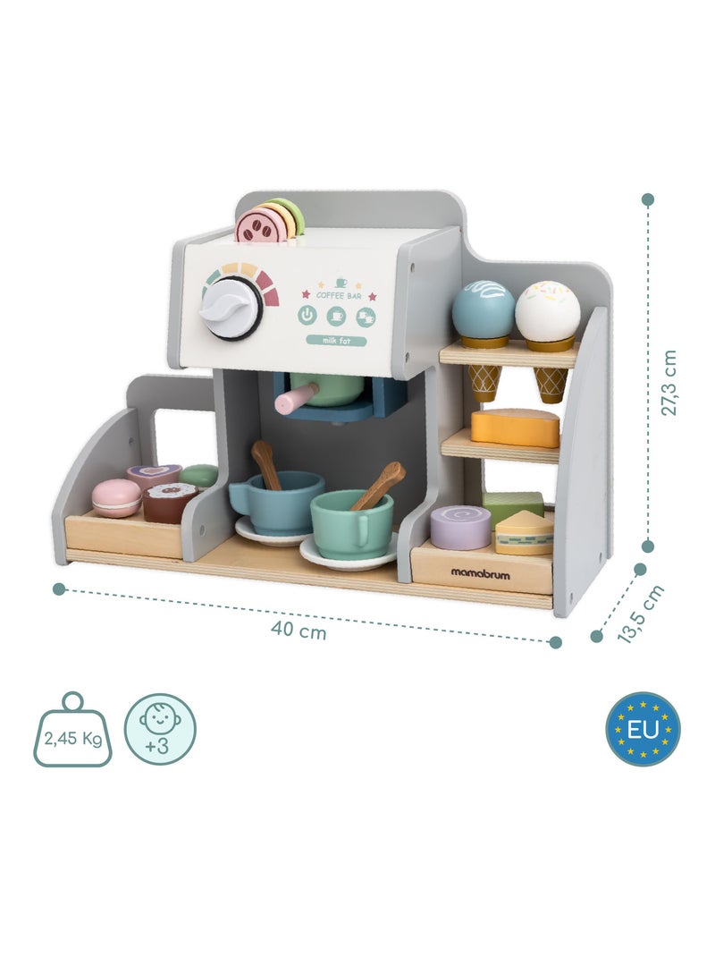 Gelateria in legno 2 in 1 con caffè e 70+ accessori bambini N/D - Kiabi