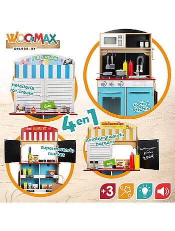 Gelateria WOOMAX con cucina in legno 2 in 1